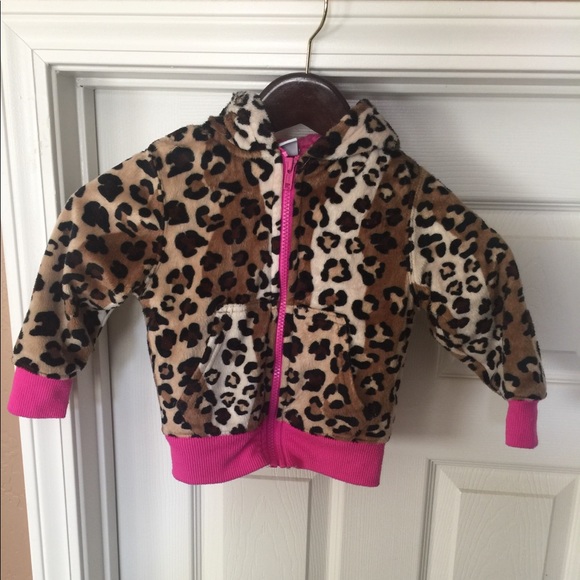 Leopard print and pink hooded Jacket. Adorable! - Picture 3 of 4